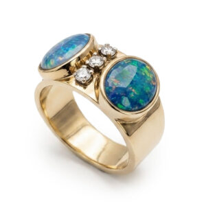 9ct Yellow Gold Opal Statement Ring