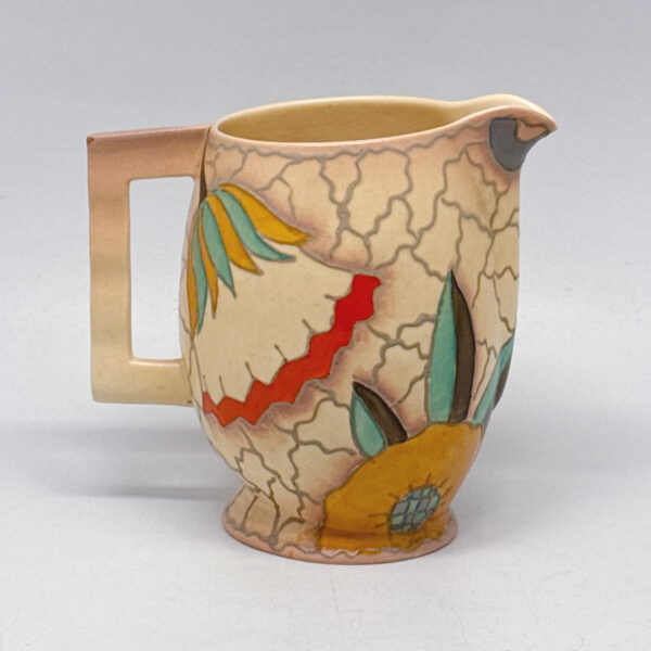 Art Deco Carlton Ware Tube Lined Jug With Stylised Flowers 1930