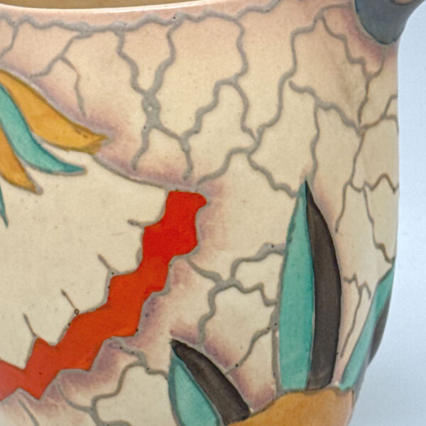 Art Deco Carlton Ware Tube Lined Jug With Stylised Flowers 1930