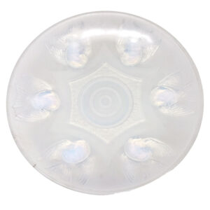 Art Deco Opalescent Glass Ezan Sparrows Bowl C1930