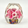 Bohemian Floral Faceted Glass Paperweight 20th