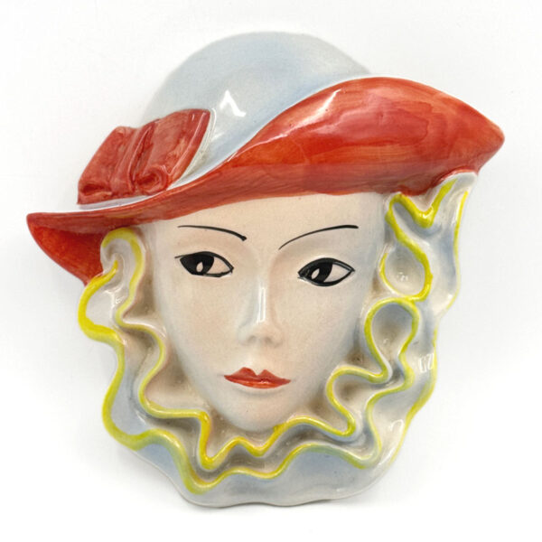 Crown Devon Hand Painted Face Of A Lady Wall Mask C1940