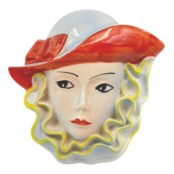 Crown Devon Hand Painted Face Of A Lady Wall Mask C1940
