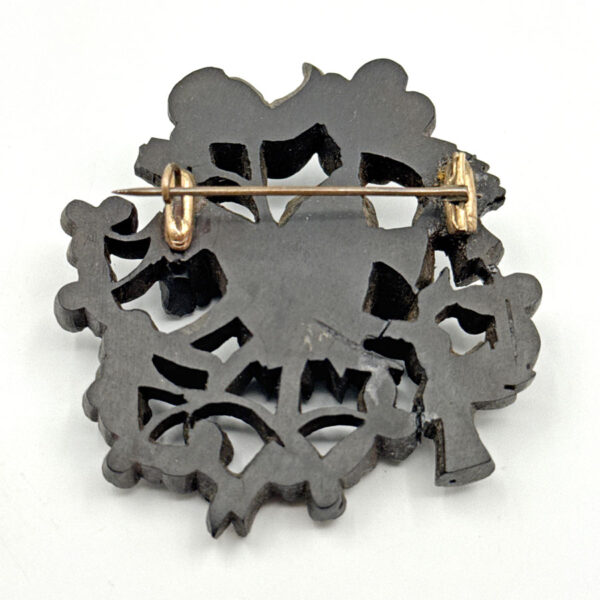 Dublin Bog Oak Victorian Brooch C1800's Saul Samuel