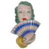 Goldsheider-Art-Deco-Lady-With-Fan-Wall-Mask-C1930 Goldsheider Art Deco Lady With Fan Wall Mask C1930