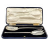 Hallmarked Silver Pair Salad Servers Sheffield 1938