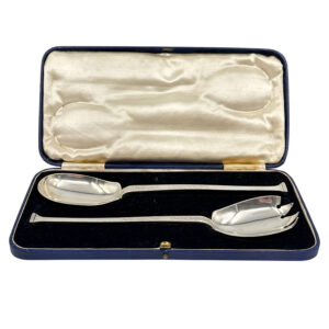 Hallmarked Silver Pair Salad Servers Sheffield 1938