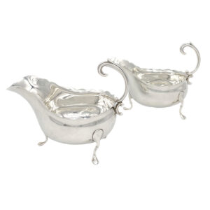 Hallmarked Silver Pair Sauce Boats Birmingham 1906