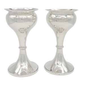 Hallmarked Silver Pair Wine Goblets Birmingham 1928