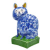 Hylton Nel Blue and White Cat On A Green Diamond Base 1993-