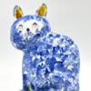 Hylton Nel Blue and White Cat On A Green Diamond Base 1993-