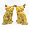 Hylton Nel Pair Green and Brown Ginger Tabby Cats 1993-