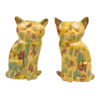 Hylton Nel Pair Green and Brown Ginger Tabby Cats 1993-