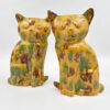 Hylton Nel Pair Green and Brown Ginger Tabby Cats 1993-