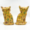 Hylton Nel Pair Green and Brown Ginger Tabby Cats 1993-