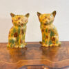 Hylton Nel Pair Green and Brown Ginger Tabby Cats 1993-