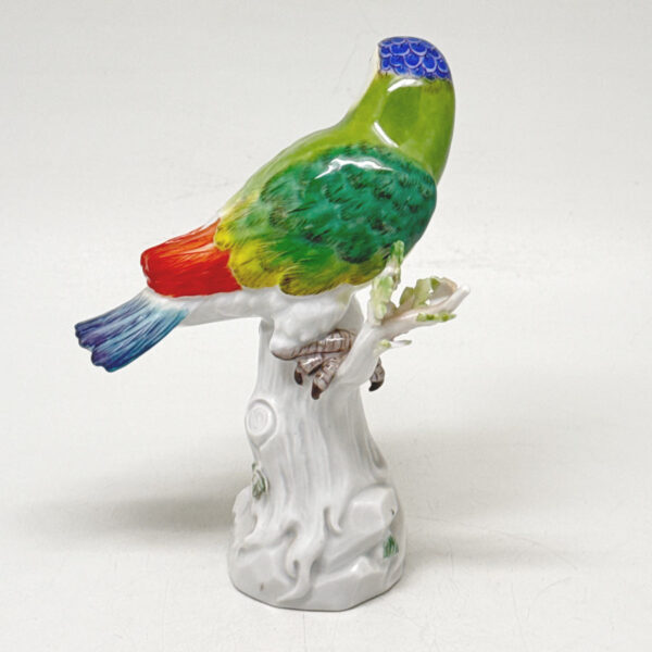 Meissen Model Of A Parrot On Trunk 20th