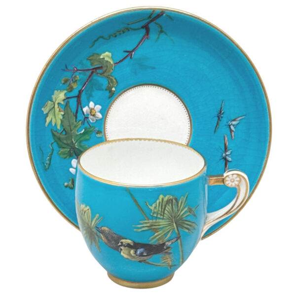 Minton-Cabinet-Tea-Duo-Pair-Of-Birds-C1873 Minton Cabinet Tea Duo Pair Of Birds C1873