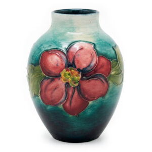 Moorcroft Clematis Blue Green Ground Vase C1950