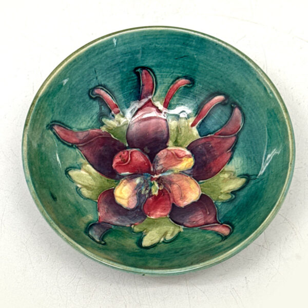 Moorcroft-Columbine-Pattern-Small-Bowl-1 Moorcroft Columbine Pattern Small Bowl C1967