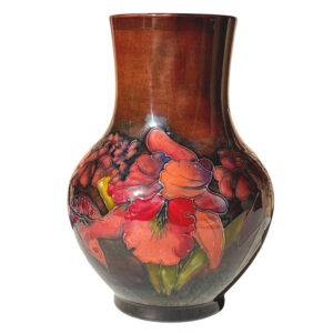 Moorcroft Flambe Orchid Pattern Bulbous Vase C1950