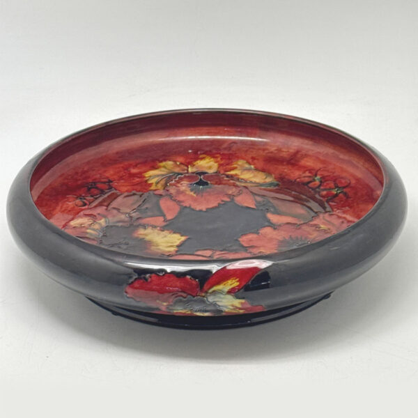 Moorcroft-Flambe-Orchid-and-Spring-Flowers-Pattern-Inverted-Rim-Bowl-1950-1 Moorcroft Flambe Orchid and Spring Flowers Pattern Inverted Rim Bowl 1950