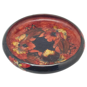 Moorcroft-Flambe-Orchid-and-Spring-Flowers-Pattern-Inverted-Rim-Bowl-1950 Moorcroft Flambe Orchid and Spring Flowers Pattern Inverted Rim Bowl 1950