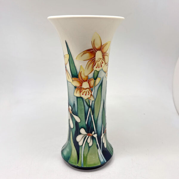 Moorcroft Pottery Cutlers Green Trumpet Vase Limited Edition