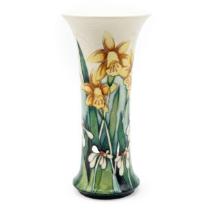 Moorcroft Pottery Cutlers Green Trumpet Vase Limited Edition