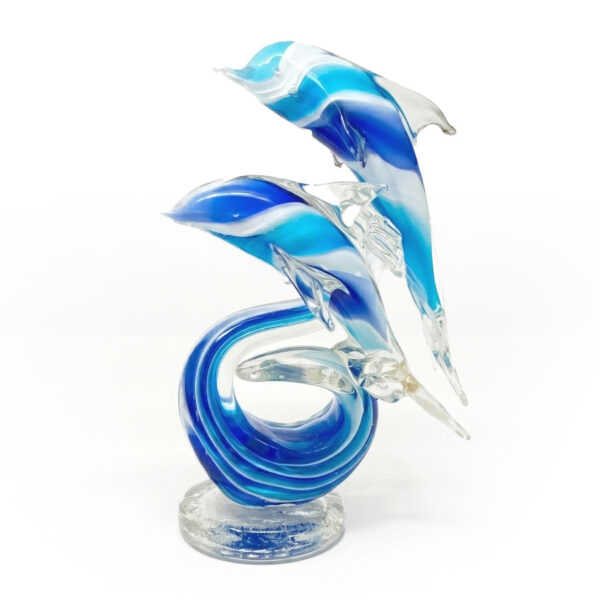 Murano Sea Coloured Dolphins On Crest Of Waves 20th
