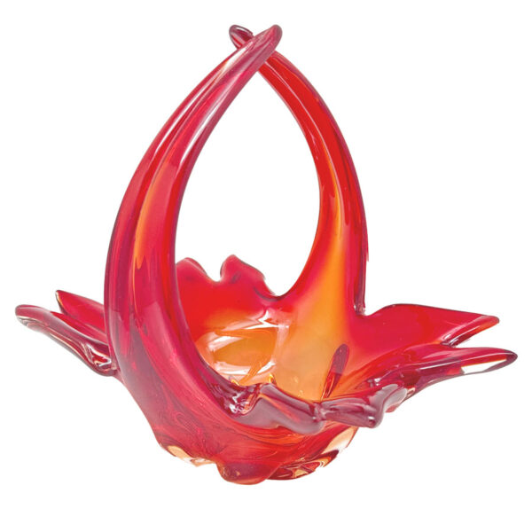 Murano Somerso Red Flame Glass Centre Piece Bowl C1970