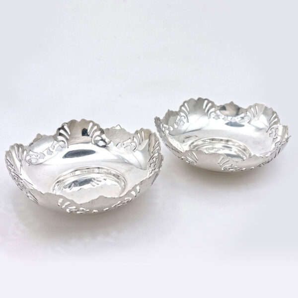 Pair Hallmarked Silver Bon Bon Dishes Birmingham 1944