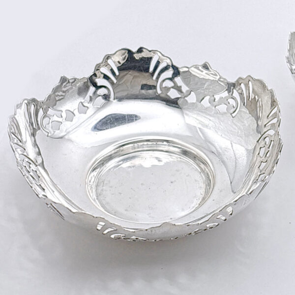 Pair Hallmarked Silver Bon Bon Dishes Birmingham 1944