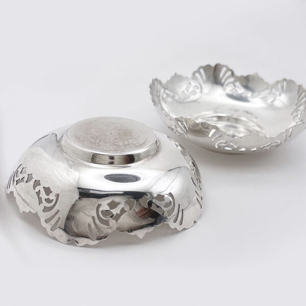 Pair Hallmarked Silver Bon Bon Dishes Birmingham 1944