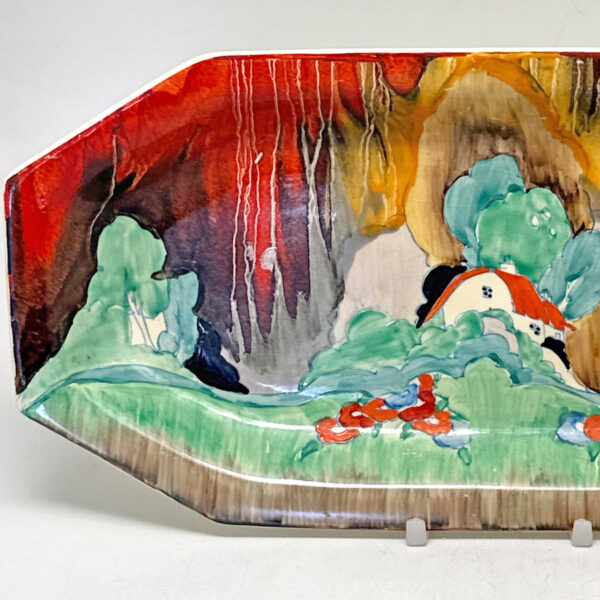Rare-Clarice-Cliff-Bizarre-Forest-Glen-Sandwich-Plate-C1935-2 Rare Clarice Cliff Bizarre Forest Glen Sandwich Plate C1935