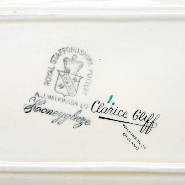 Rare-Clarice-Cliff-Bizarre-Forest-Glen-Sandwich-Plate-C1935-4 Rare Clarice Cliff Bizarre Forest Glen Sandwich Plate C1935
