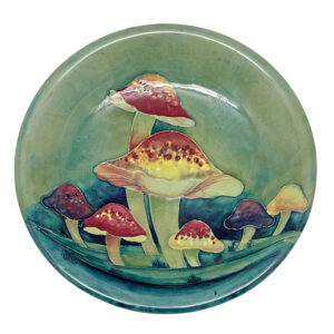 Rare-William-Moorcroft-Claremont-Toadstool-Plate-C1913 Rare William Moorcroft Claremont Toadstool Plate C1913