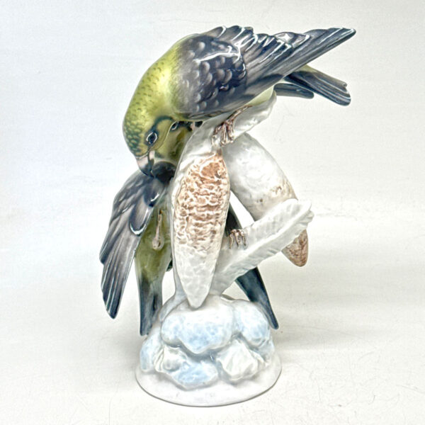 Rosenthal Pair Birds On Pine Cone Branches Fritz Heidenreich Figurine 20th