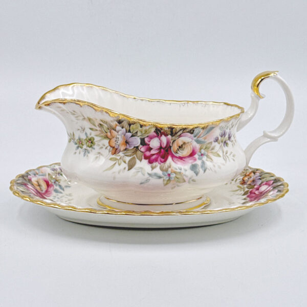 Royal Albert Autumn Roses Sauce Boat And Stand