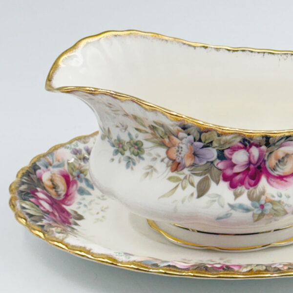 Royal Albert Autumn Roses Sauce Boat And Stand