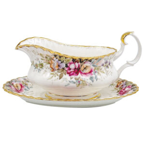 Royal Albert Autumn Roses Sauce Boat And Stand