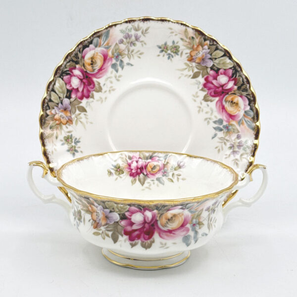 Royal Albert Autumn Roses Soup Coupe and Saucer