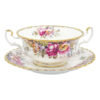 Royal Albert Autumn Roses Soup Coupe and Saucer