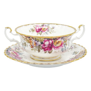 Royal Albert Autumn Roses Soup Coupe and Saucer