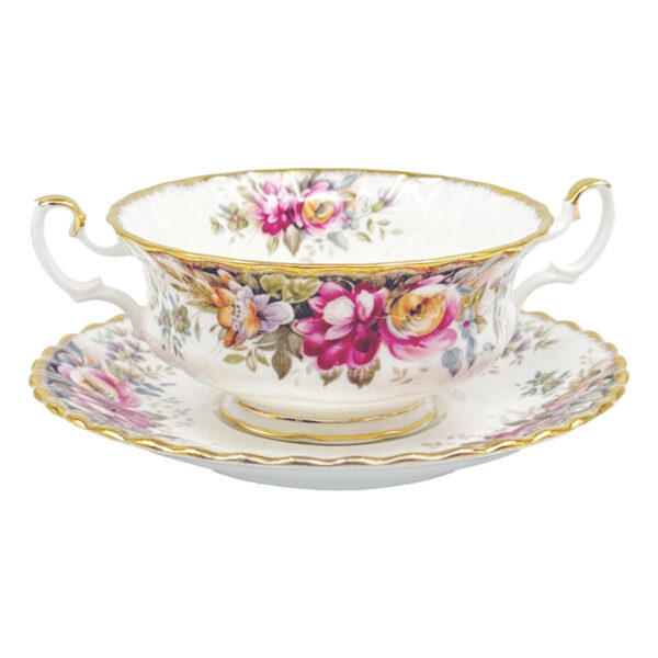 Royal Albert Autumn Roses Soup Coupe and Saucer