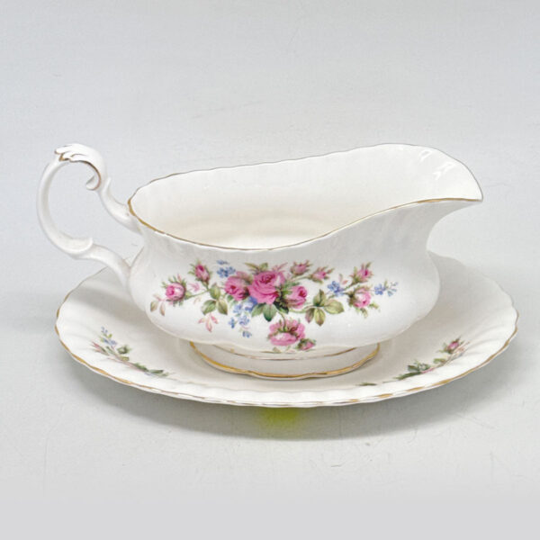 Royal-Albert-Moss-Rose-Sauce-Boat-and-Tray-2 Royal Albert Moss Rose Sauce Boat and Tray