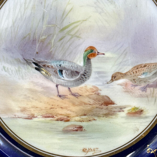 Royal Doulton Cabinet Plate Hand Painted Birds By River  C1890