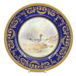 Royal Doulton Cabinet Plate Hand Painted Birds By River  C1890