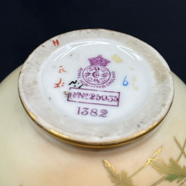 Royal Worcester Floral Blush Ivory Jug 1909