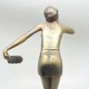 Stefan Dakon Art Deco Cold Painted Fan Dancer Lamp On Alabaster Orb C1930
